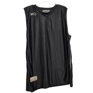 K1X Basketball Mens 2XL Side Striped 100% Polyester V Neck Sleeveless Jersey